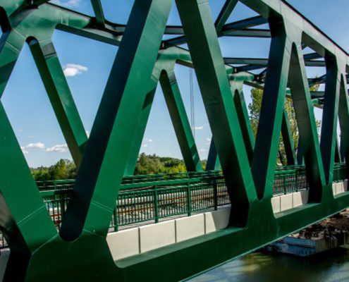 Izgradnja železničkog mosta preko reke Tamiš u Pančevu